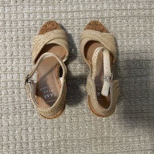 Woven tan wedges